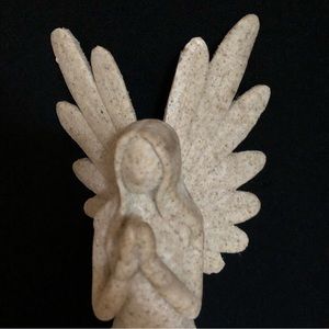 Praying Angel- textured faux sandstone 10.5” tall, 6” kneeling legs, beautiful
